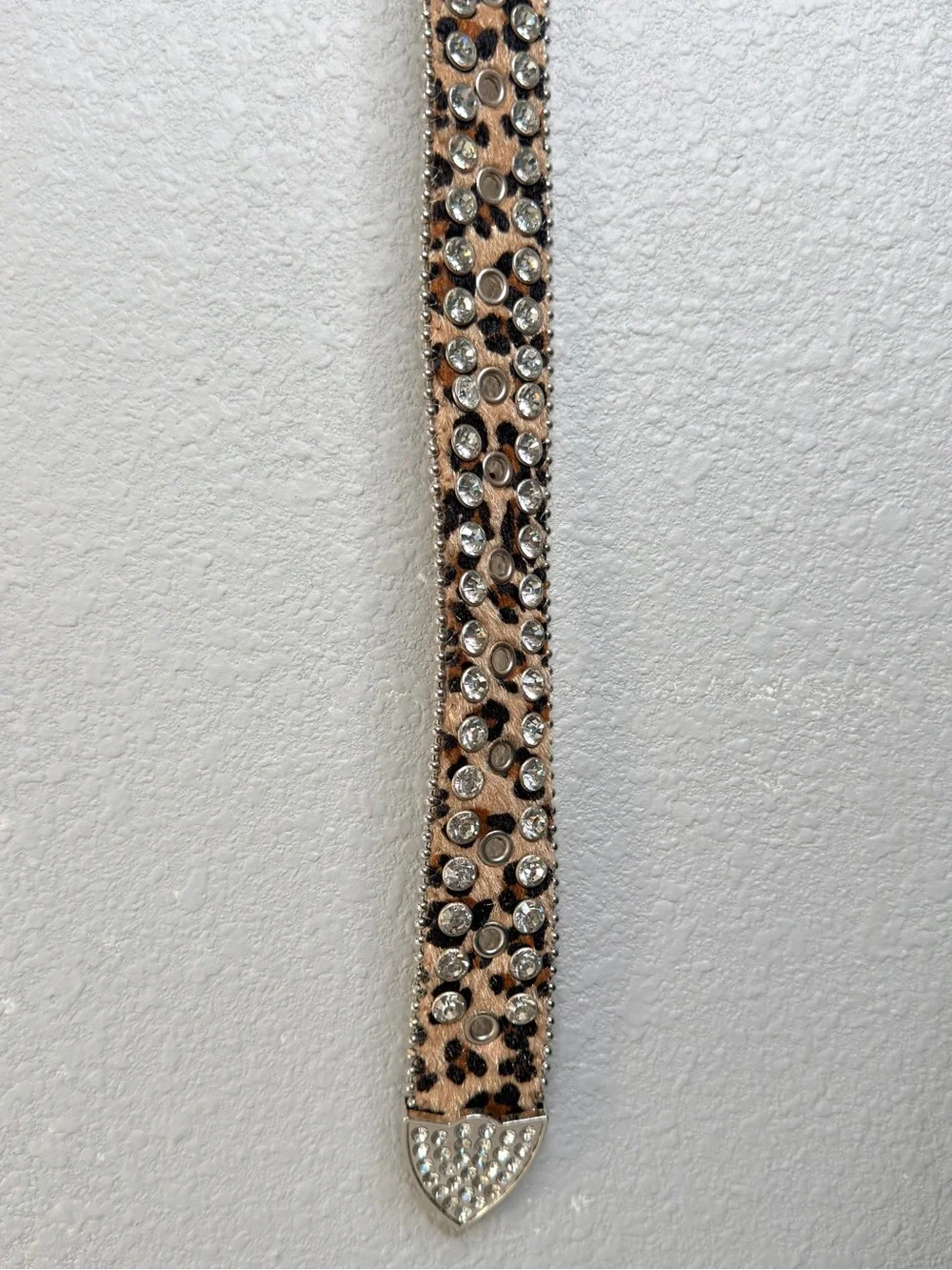 Leopard Print Rhinestone Western Belt - Bling Accent cowgirl